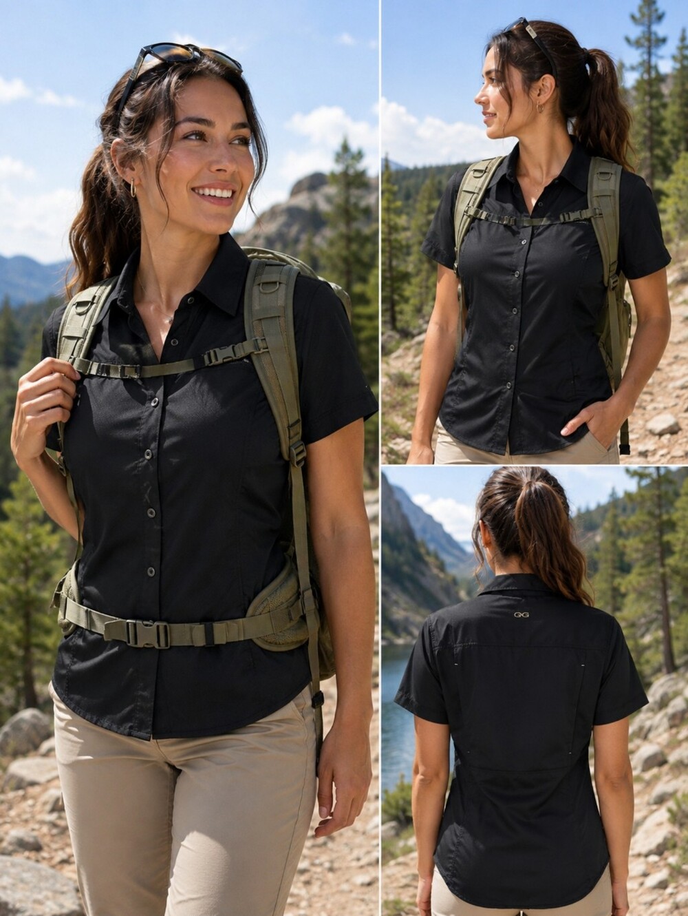 GameGuard Outdoors Women’s Medium Black Microfiber Fishing Outdoor Shirt NWT